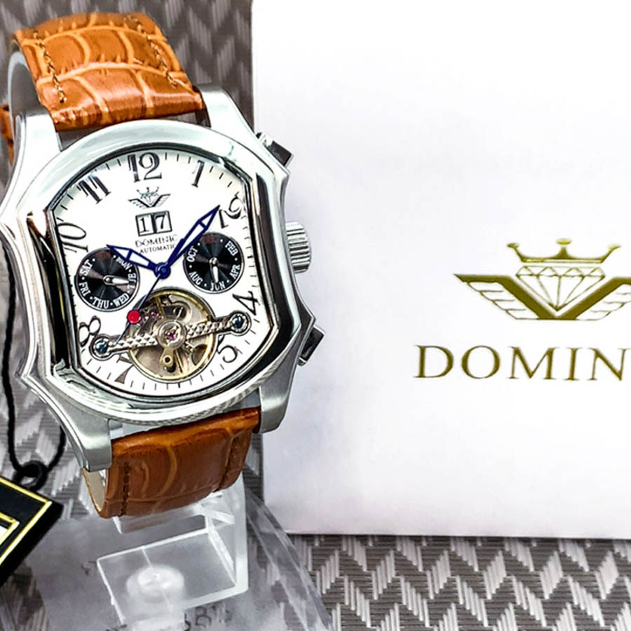 新品 ドミニク 自動巻き 腕時計 保証書 レザー ベルト タイプ