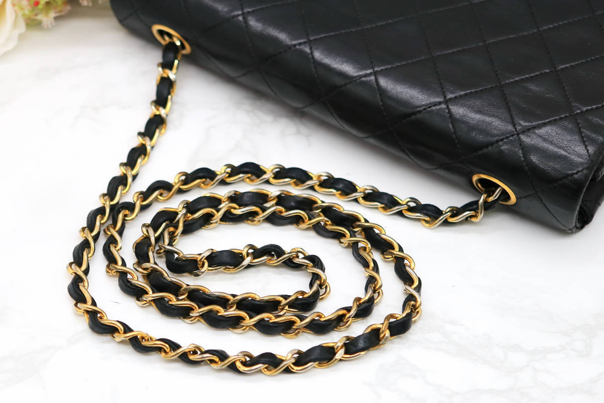 1円 □ 美品 □ CHANEL シャネル マトラッセ フルフラップ チェーン 
