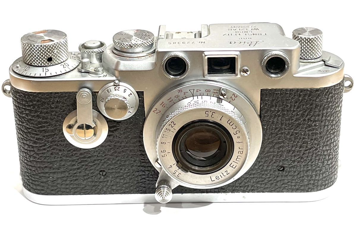 A Leica II camera, circa 1932, No. 86219 with Leitz Elmar 1:3.5 f=5cm lens together with an Elmar 1