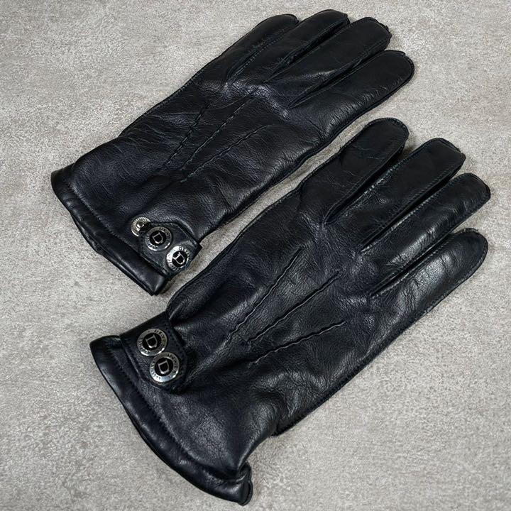 DENTS デンツ 【紳士の装い】 手袋 グローブ レザー カシミヤ ペッカリー 黒　新品未使用 ビジネス フォーマル ブラック