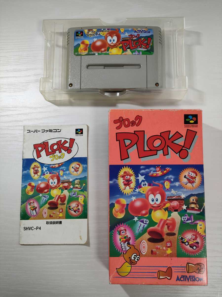 SFC【プロック PLOK!】箱 取扱説明書 付き(アクション)｜売買された 