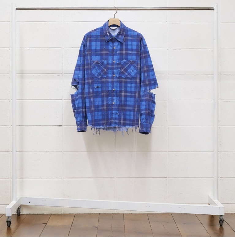 UNUSED Damsge check nel shirt 2019 A/W size 3 US1692 アンユーズド 