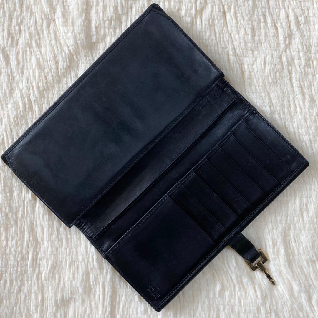 GUCCI グッチ ニュージャッキー シマ レザー 長財布 ブラック 早い者