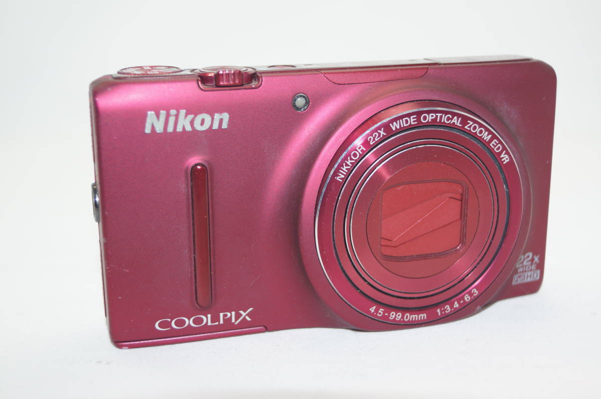 S9500 Nikon COOLPIX レッド coolpix 極上品 バッテリーチャージャー 