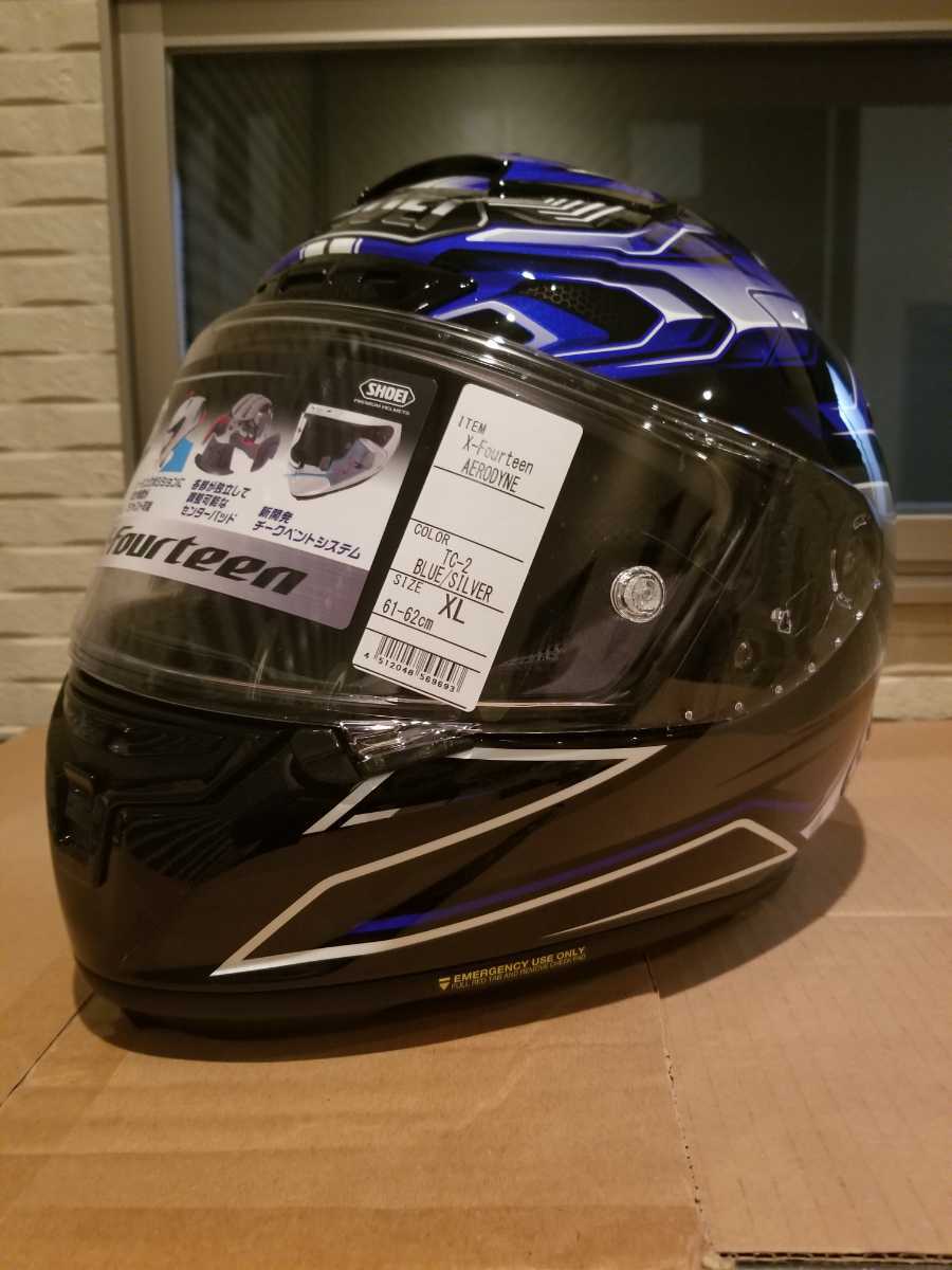 SHOEI X-Fourteenエアロダイン！試着のみ、未使用品！サイズXL、スペア
