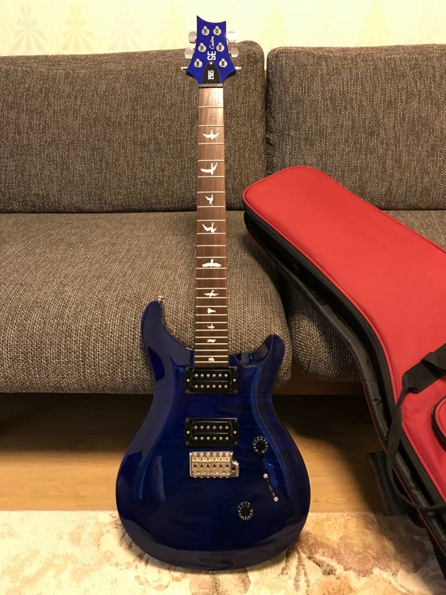 中古☆現状渡し☆PRS SE CUSTOM 24☆青色☆おまけギターケース付き(PRS 