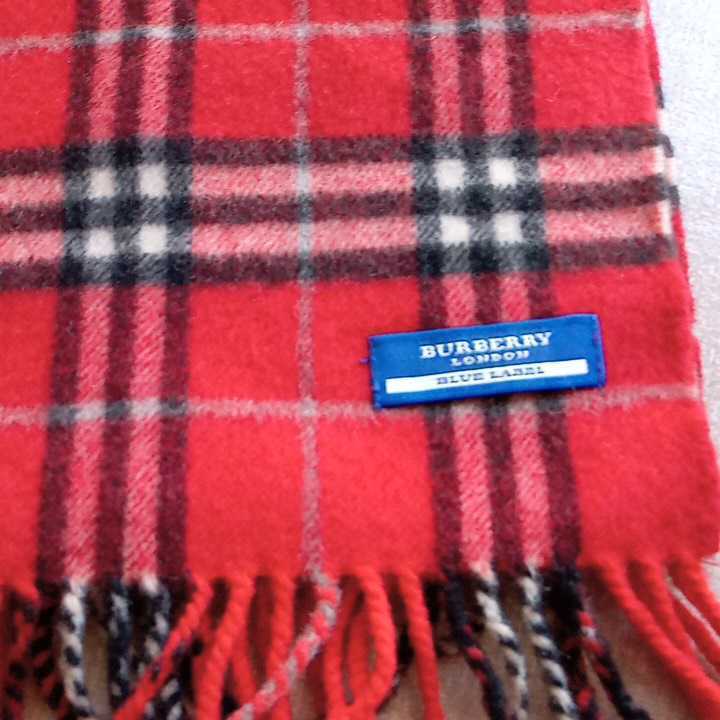 BURBERRY BLUELABEL カシミヤマフラー マフラー バーバリー ブルー