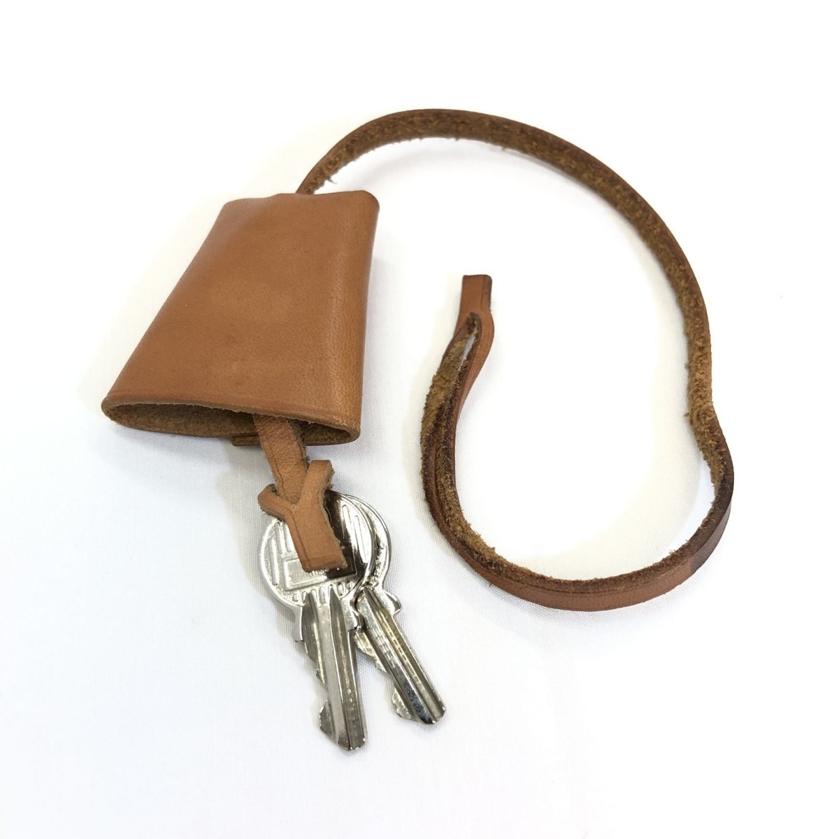 極美品 HERMES エルメス 南京錠 カデナ 鍵2本 レザー鍵ケース シルバー