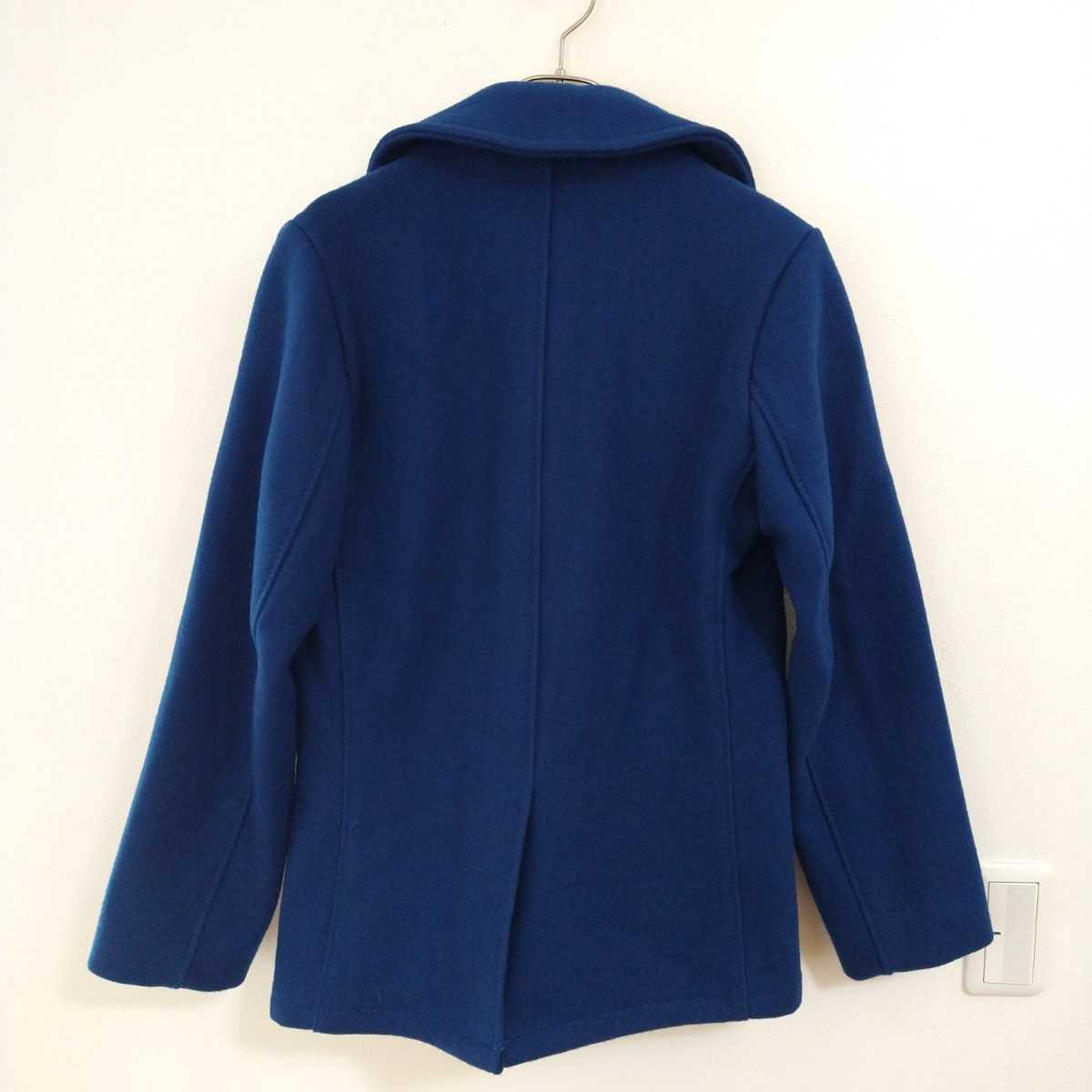 美品 SCHOTT Pコート 740N USA製 ユニセックス 34 ブルー ショット