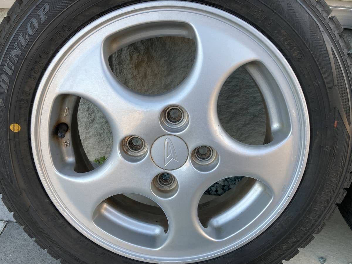 DUNLOP WINTERMAX02 155/65R14 ダイハツムーヴラテ純正アルミホイール  