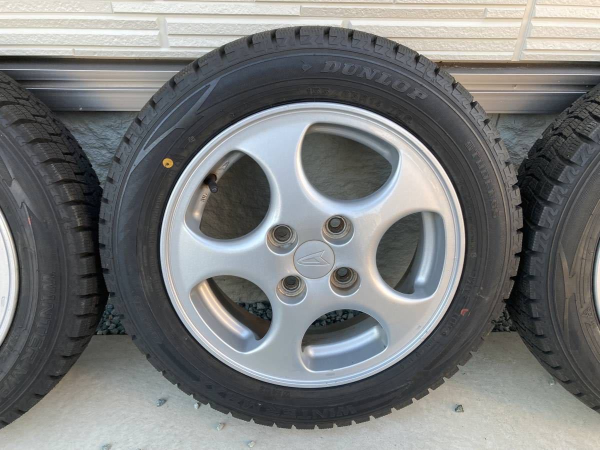 DUNLOP WINTERMAX02 155/65R14 ダイハツムーヴラテ純正アルミホイール  