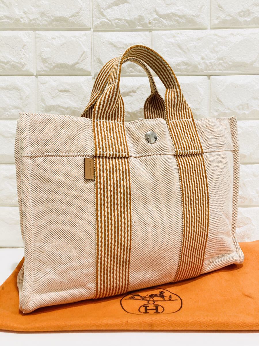HERMES 極上美品 トート MM バッグ エルメス エールライン バック