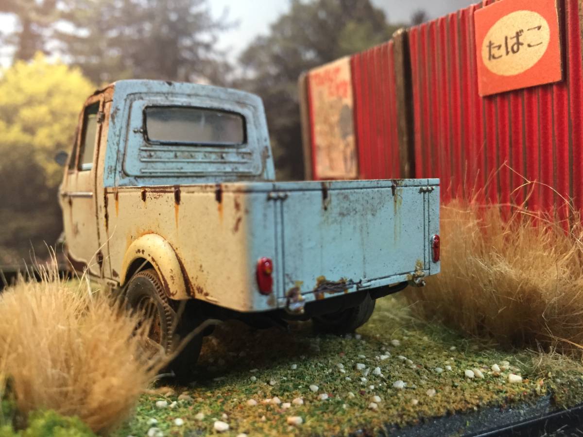 昭和レトロな風景 1/32 ダイハツ ミゼット 旧車 自作ジオラマ完成品 