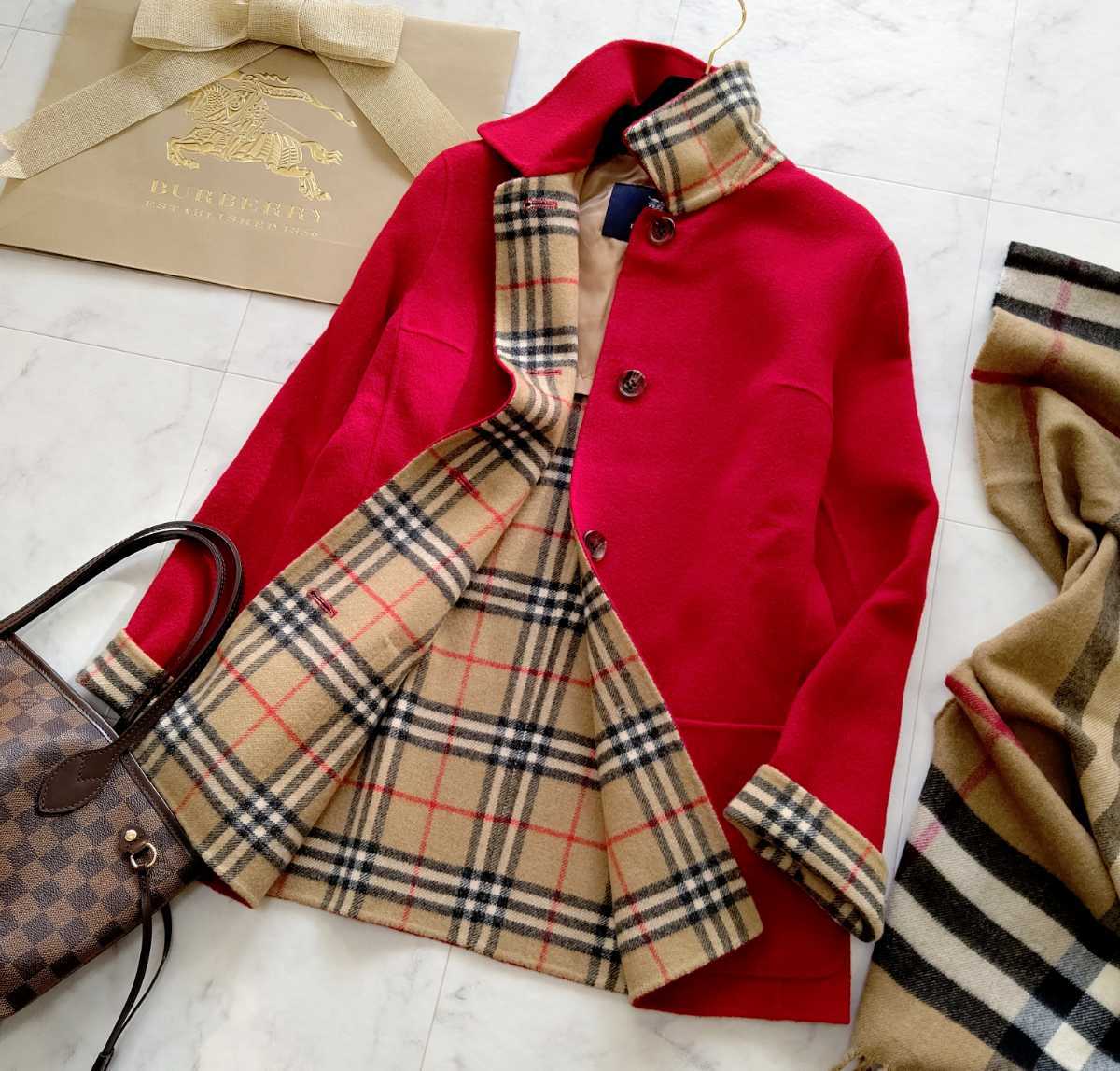 良品 BURBERRY LONDON バーバリーロンドン ウールコート ハーフコート 