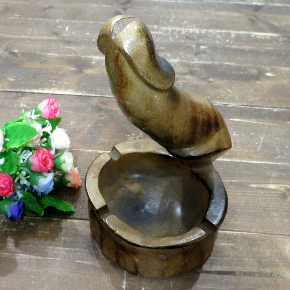 珍古品 いちもつ 木彫 男根 置物 灰皿 タバコ 喫煙具 骨董 古美術
