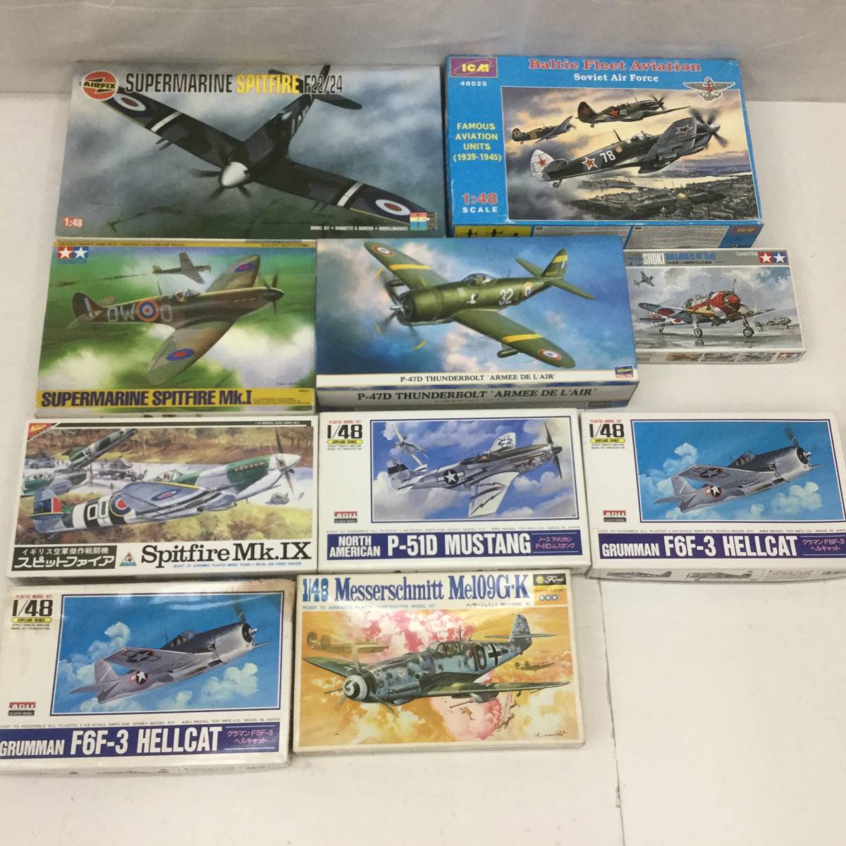 戦闘機 プラモデル 10個まとめセット スピットファイア ムスタング  