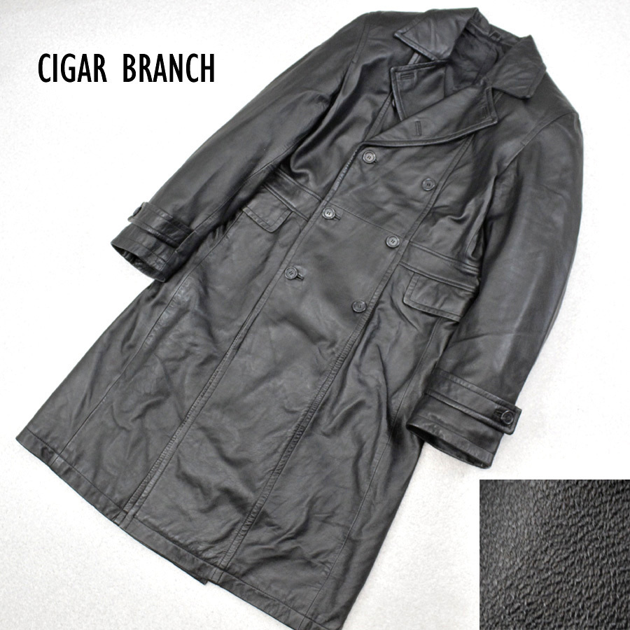 【お買い得，限定SALE】 上質 CIGAR BRANCH シガーブランチ 羊革 ラムレザー ダブルブレスト ロングコート 黒 ブラック L メンズ ビジネス(Lサイズ)｜売買されたオークション情報、yahooの商品情報をアーカイブ公開 - オ Lサイズ