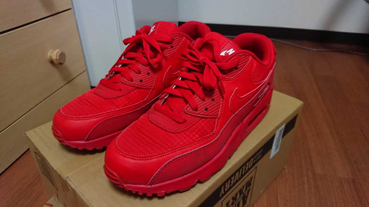 美品☆NIKE airmax90 ESSENTIAL university red 28cm エアマックス90  