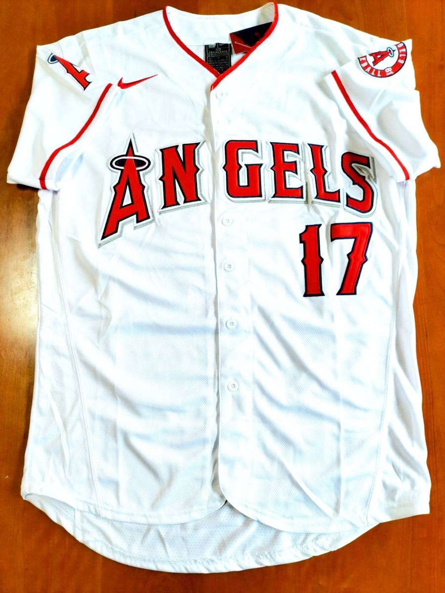 【新品】 大谷翔平 L エンゼルス 白ノーブランド ユニフォーム レア 大谷翔平 エンゼルス ユニフォーム 白 Lサイズ NIKE（ナイキ）