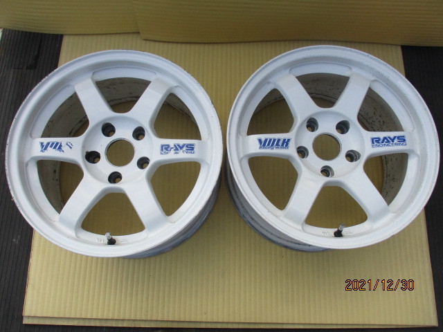 RAYS TE37 16インチ 8jj OF+38 5穴 PCD114.3 白 二本 シビック