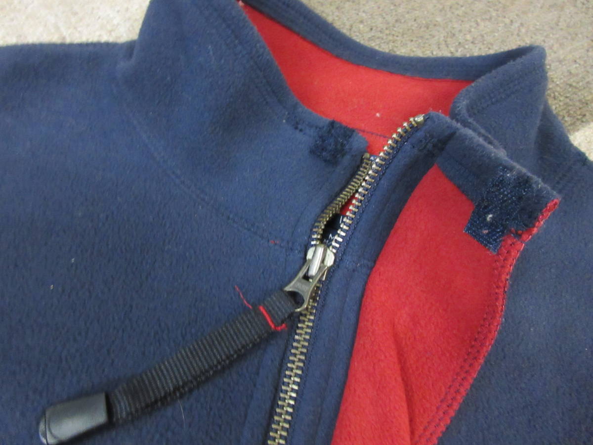 90s TOMMY HILFIGER フリースジャケット M 紺 ハーフジップ プル 