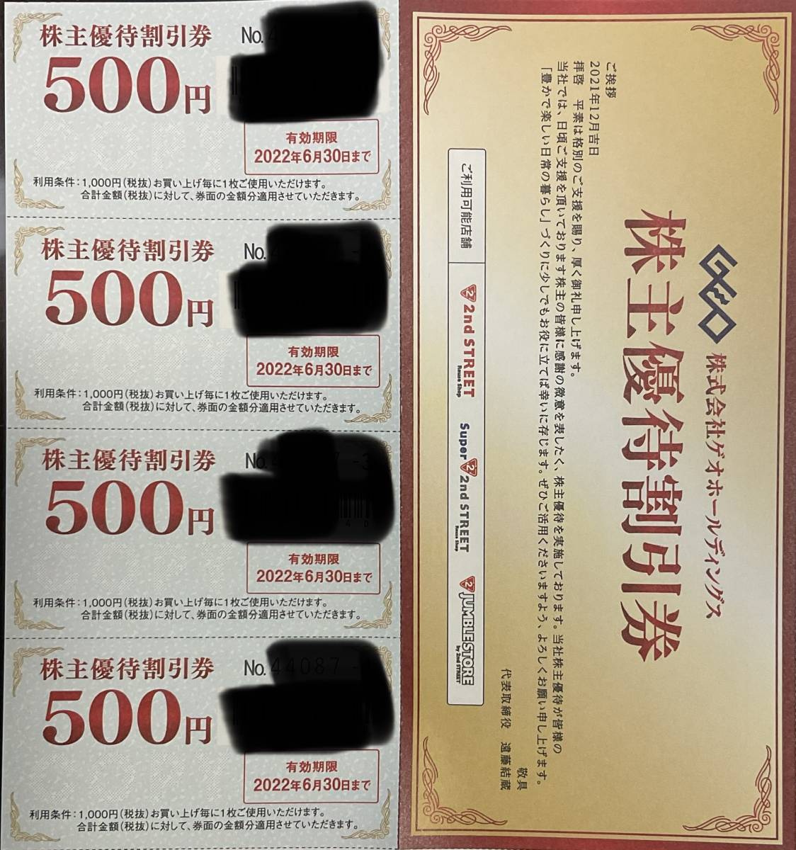 ゲオ 株主優待券 12000円分 ゲオホールディングス(2681)から株主優待が