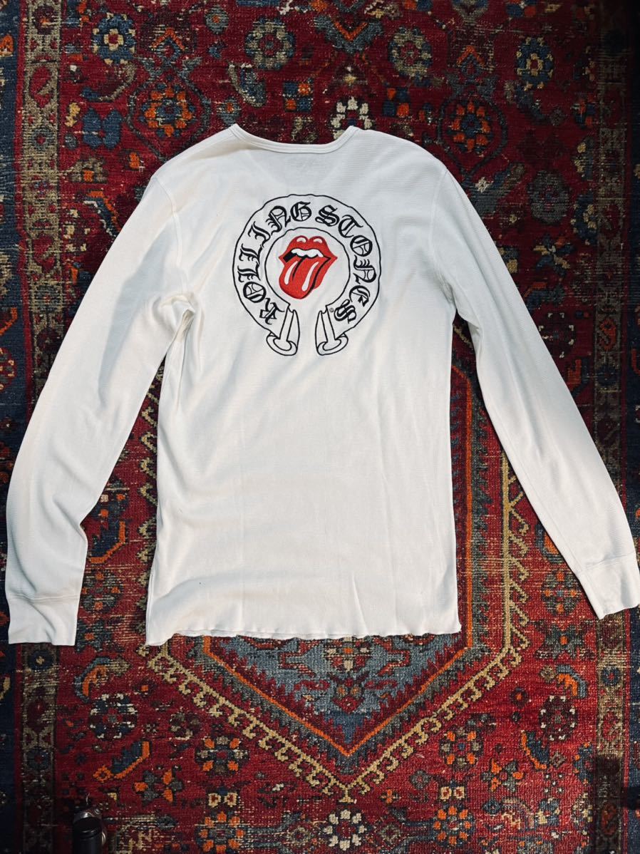 正規品 クロムハーツ ローリングストーンズ 刺繍サーマル ロンT L ホワイト chromehearts rollingstones トップス クロムハーツ HEARTS CHROME 新品 0 ローリングストーンズの通販