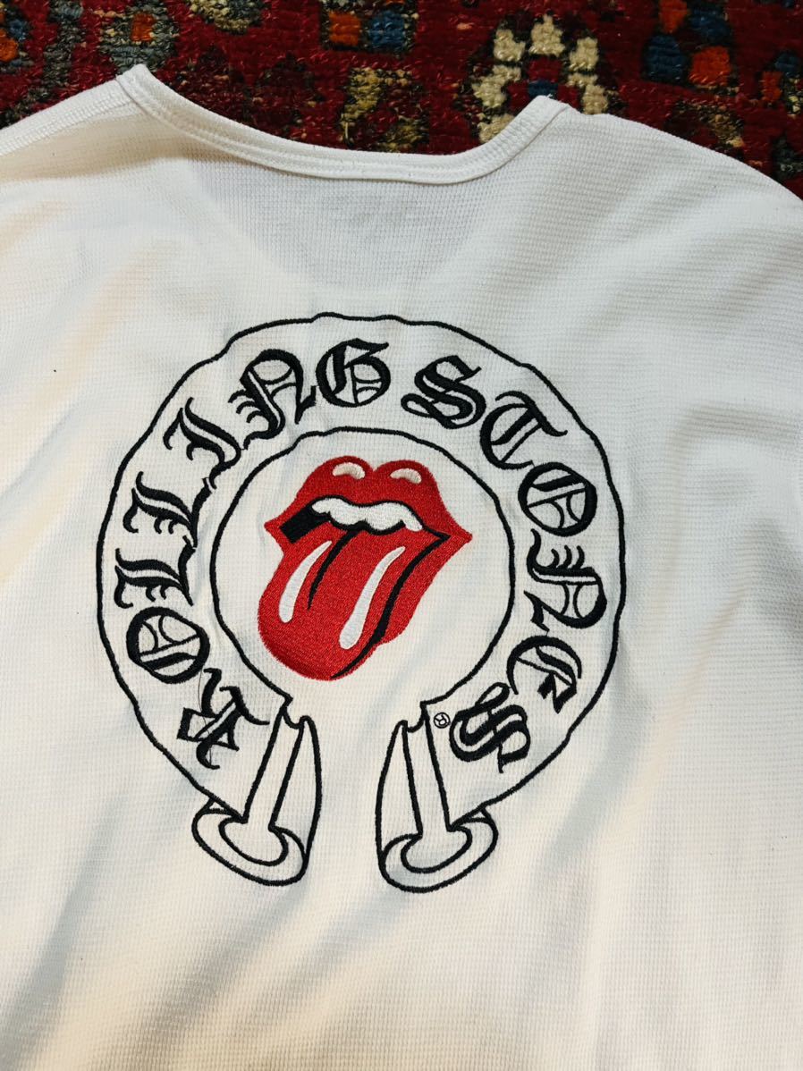 正規品 クロムハーツ ローリングストーンズ 刺繍サーマル ロンT L ホワイト chromehearts rollingstones トップス クロムハーツ HEARTS CHROME 新品 0 ローリングストーンズの通販