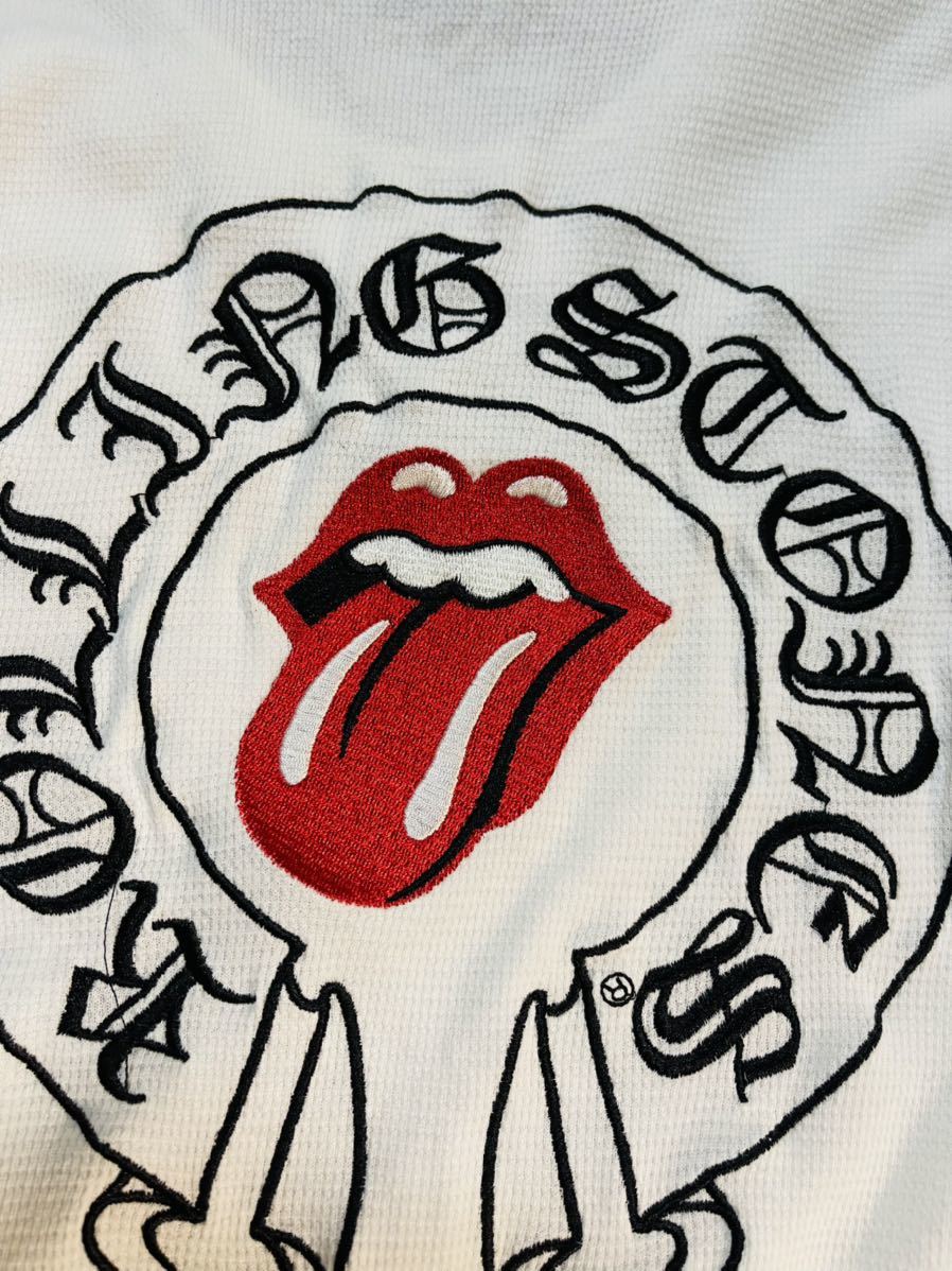 正規品 クロムハーツ ローリングストーンズ 刺繍サーマル ロンT L ホワイト chromehearts rollingstones トップス クロムハーツ HEARTS CHROME 新品 0 ローリングストーンズの通販