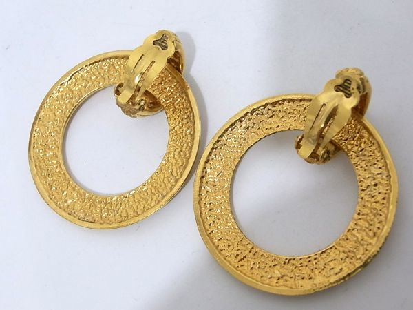 1円 希少 レア CHANEL シャネル ロゴ ヴィンテージ デカ イヤリング  