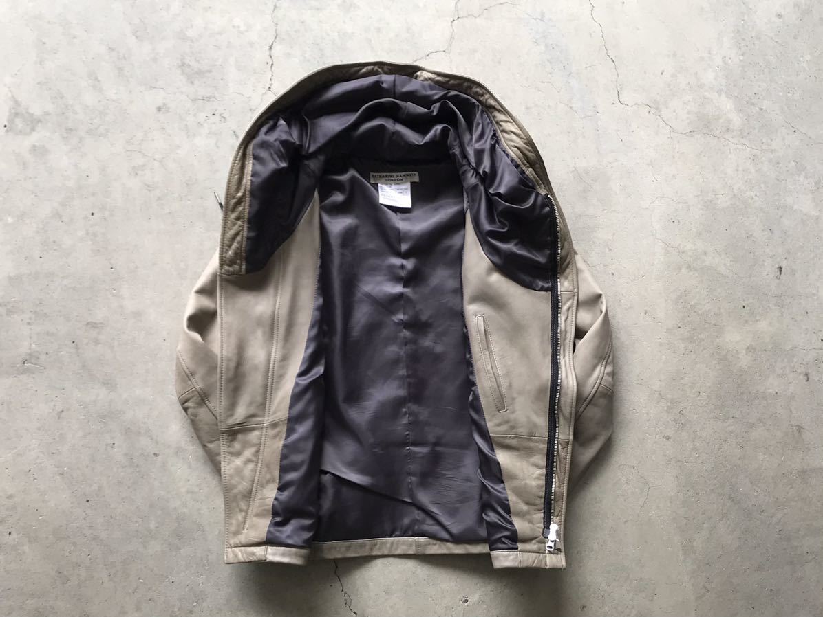 KATHARINE HAMNETT LONDON ゴートスキン レザー ライダースジャケット
