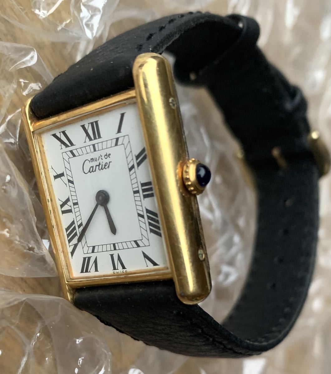 Cartier カルティエ マストタンク Sv925 スクエア 稼働品 イエロー系文字盤 手巻きメンズ腕時計 み マストタンク 売買されたオークション情報 Yahooの商品情報をアーカイブ公開 オークファン Aucfan Com