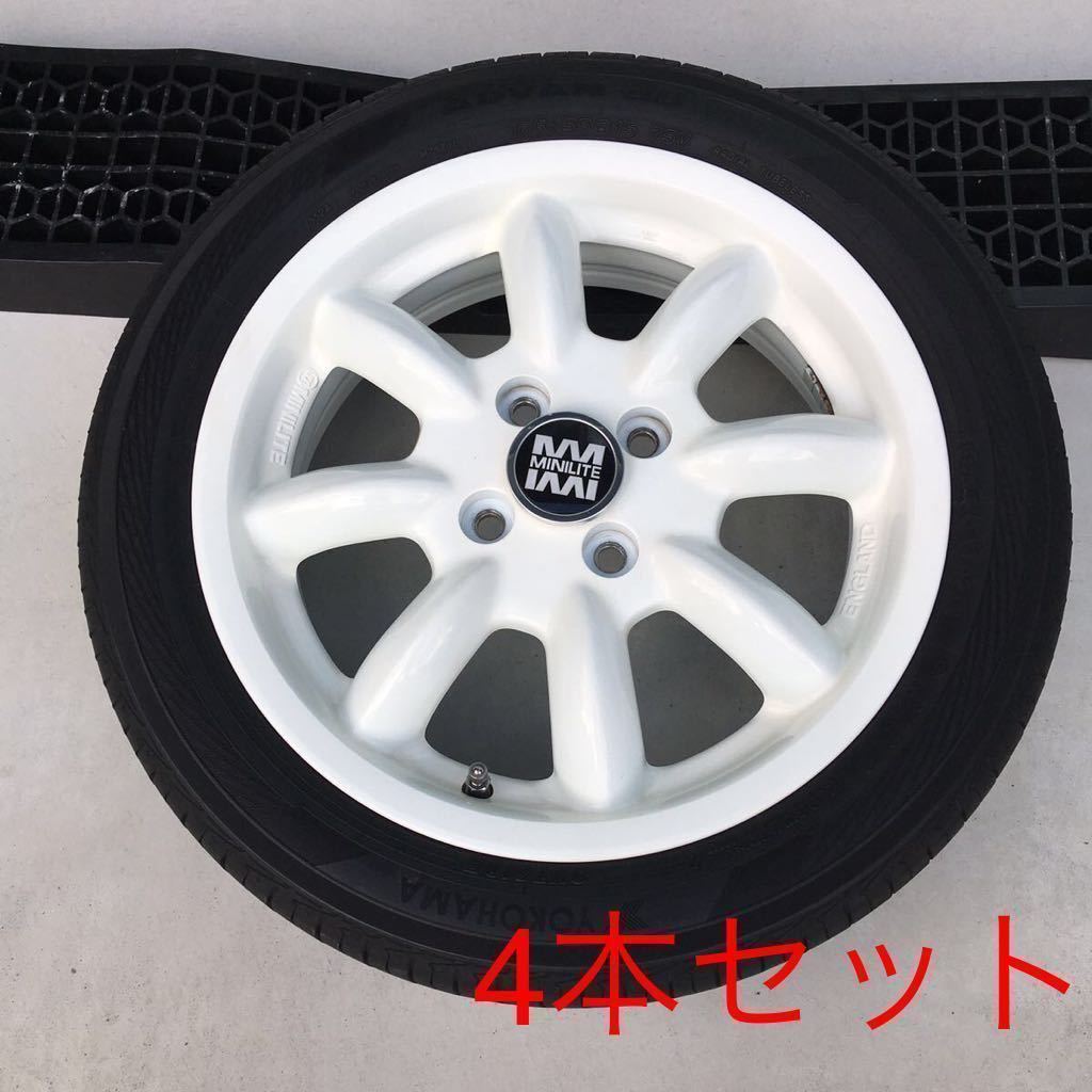 ☆美品☆ 165/55R15 ミニライト 15インチ 5J+45 100-4H ホワイト 