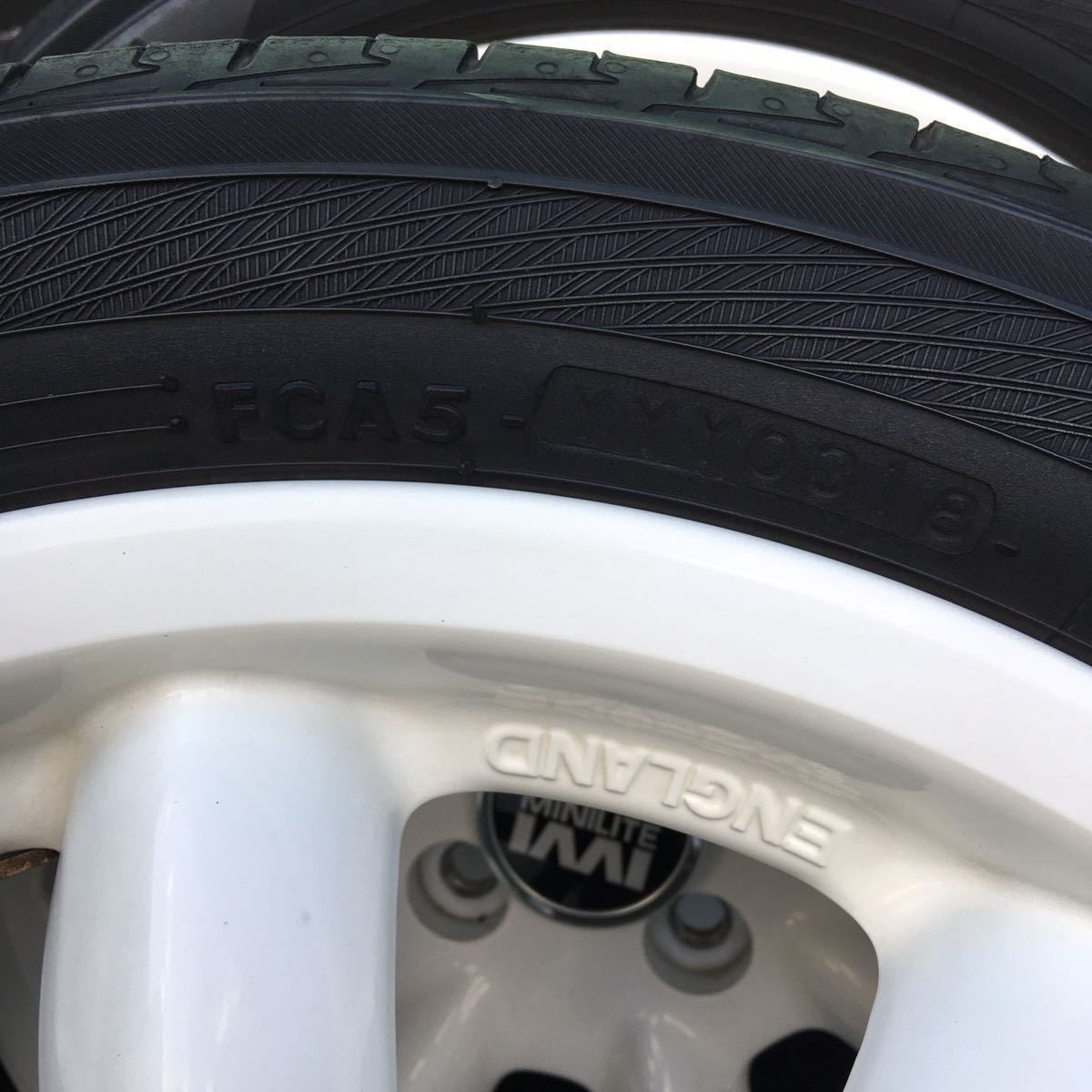 ☆美品☆ 165/55R15 ミニライト 15インチ 5J+45 100-4H ホワイト 