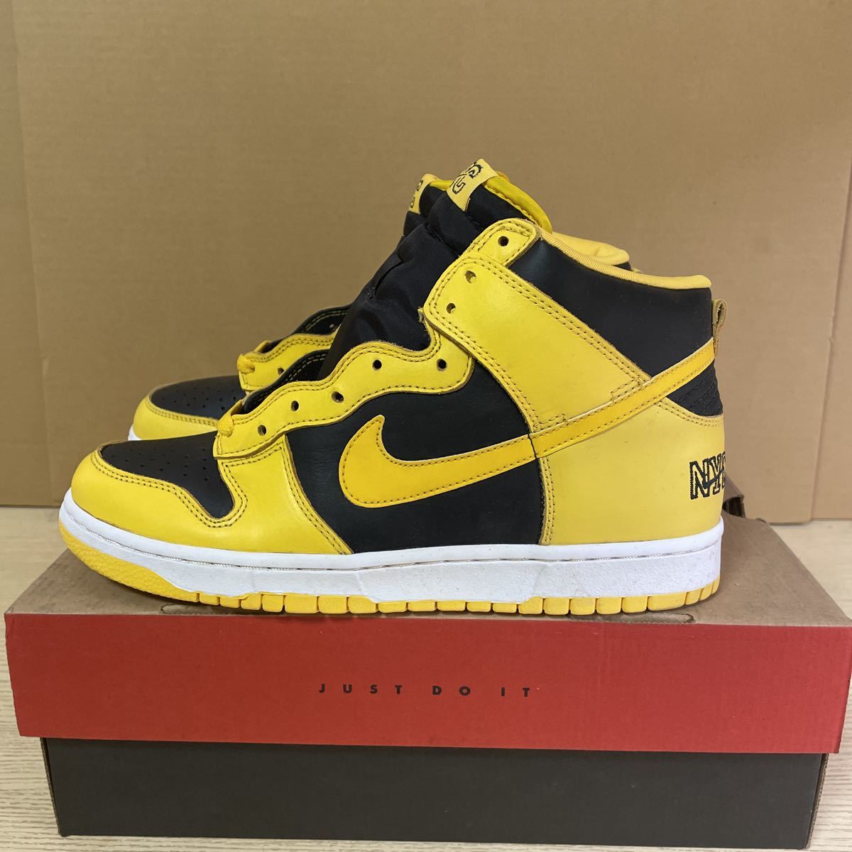25 NIKE DUNK HIGH LE 28cm / ナイキ ダンク ハイ 黒×黄 90年代レトロ 