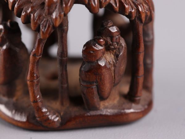 中国古玩 唐物 時代木彫 根付 置物 古作 細密細工 時代物 極上品 初