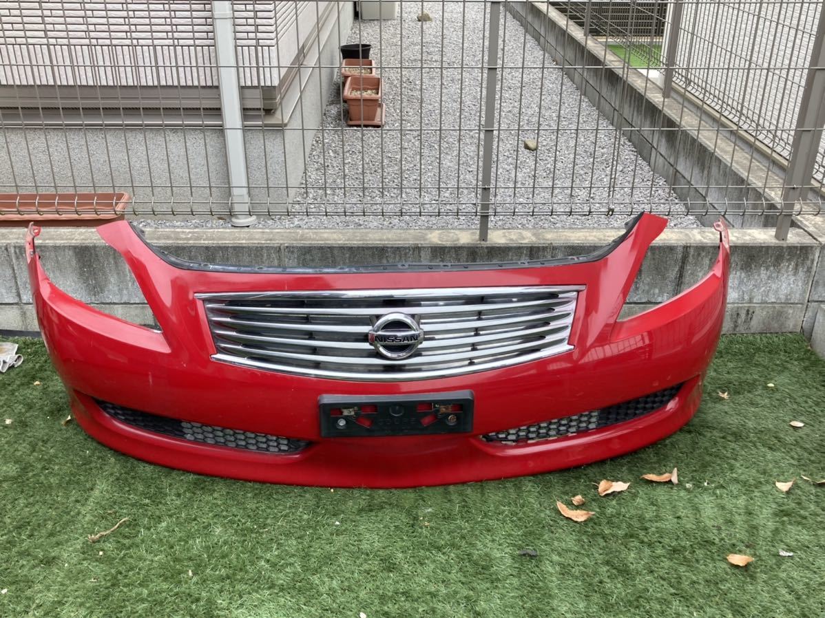 V36 スカイラインクーペ フロントバンパー 純正 スーパーレッド CKV36