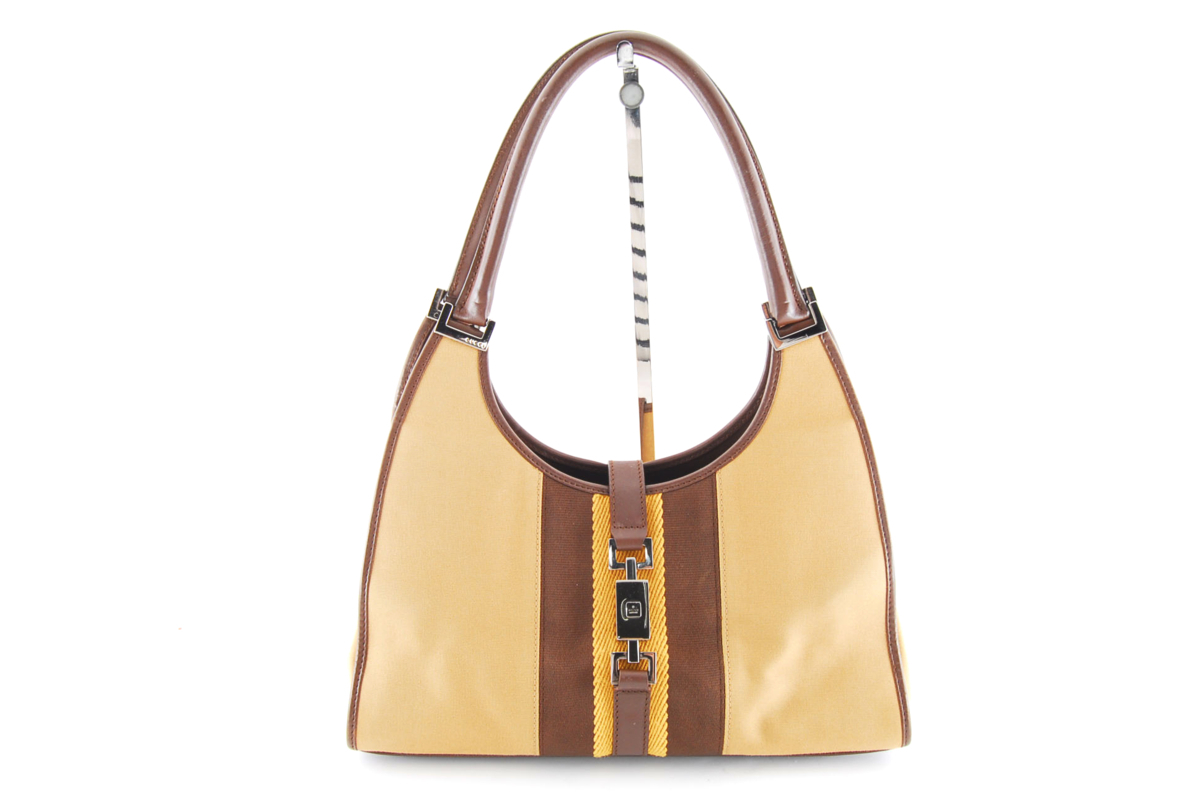 【低価，定番】 極 グッチ ジャッキー ウェブライン キャンバス ブラウン ハンドバッグ GUCCI(かばん、バッグ)｜売買されたオークション情報、yahooの商品情報をアーカイブ公開 - オークファン かばん、バッグ