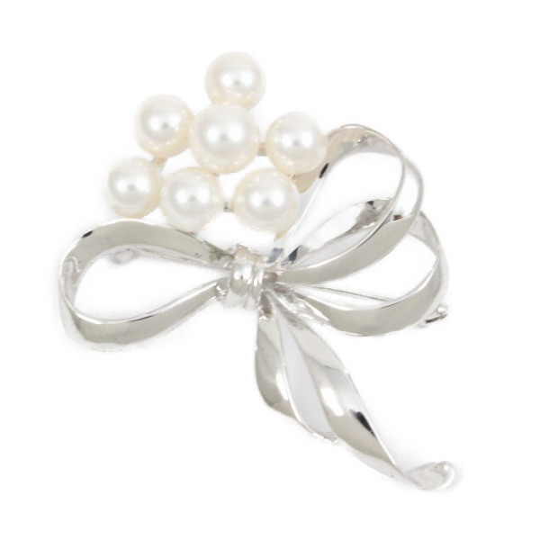 オンラインストアで販売 MIKIMOTO ミキモト リボンモチーフ ブローチ