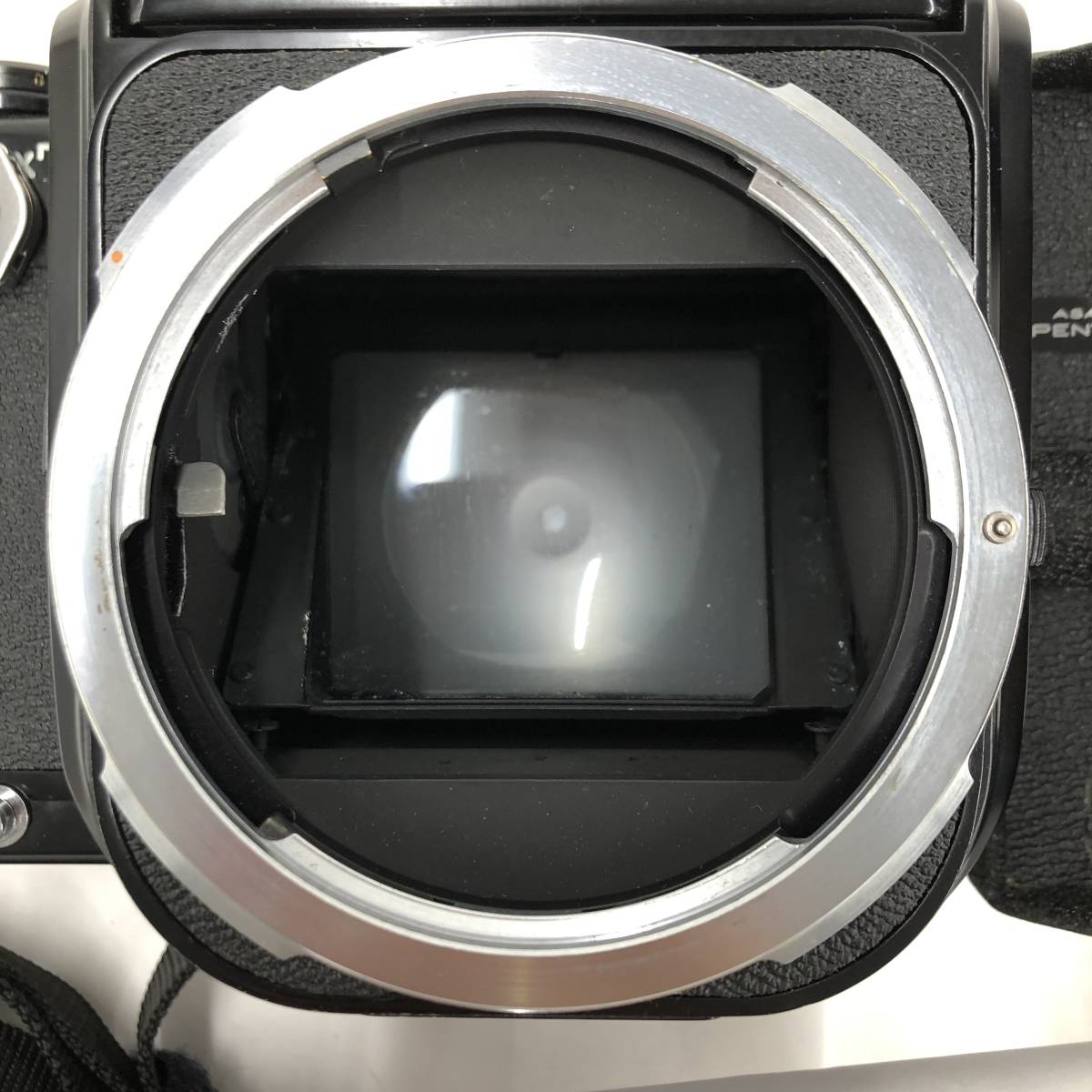 1232907】ASAHI PENTAX 6x7 カメラ 木製グリップ付き ストラップ付き