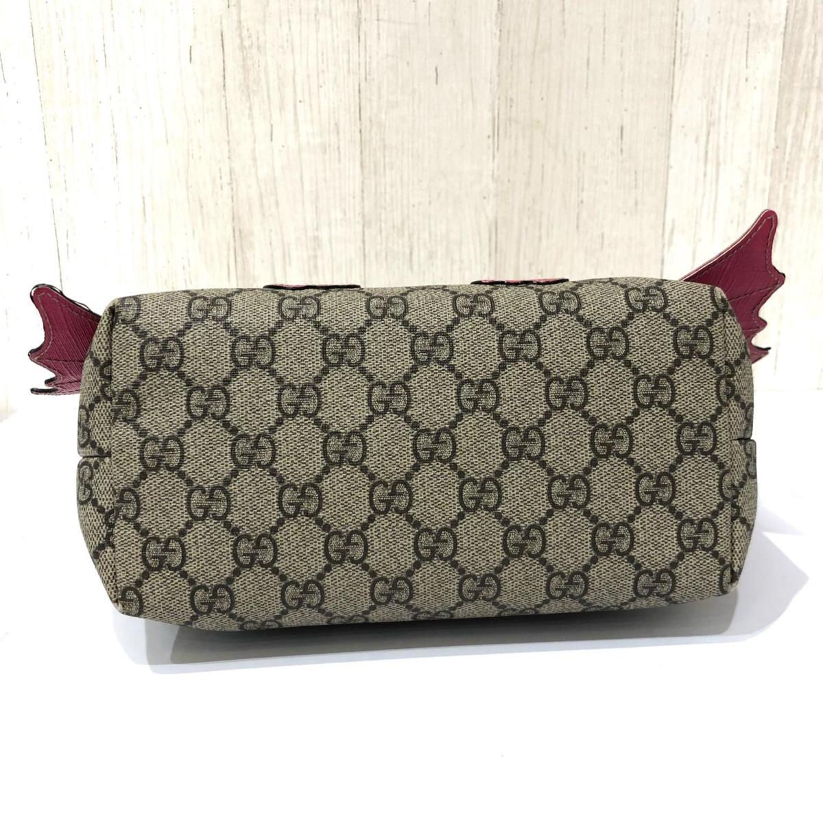 世界的に高評価なショップ GUCCI グッチ GGスプリーム チルドレンズ キッズ ハンド ミニ トート バッグ PVCレザー ベージュ系　ピンク 525522