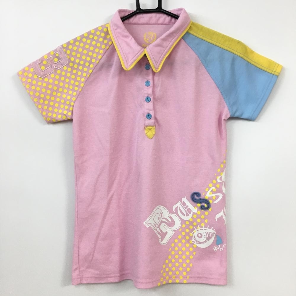 超美品】RUSSELUNO ラッセルノ 半袖ポロシャツ ライトピンク×ライト