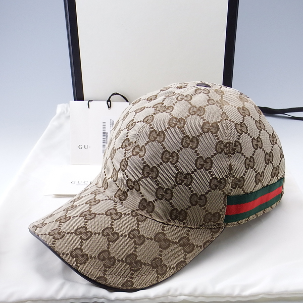 GUCCI GGキャンバス シェリー　キャップ　L GUCCI グッチ シェリーライン FFKPG シェリーラインGG柄ベースボール