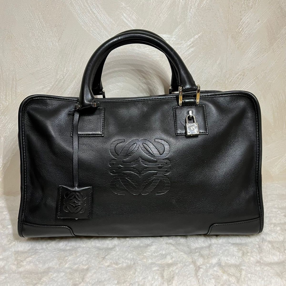 極美品】LOEWE ロエベ ロエベアマソナ アマソナ ハンドバッグ ブラック 