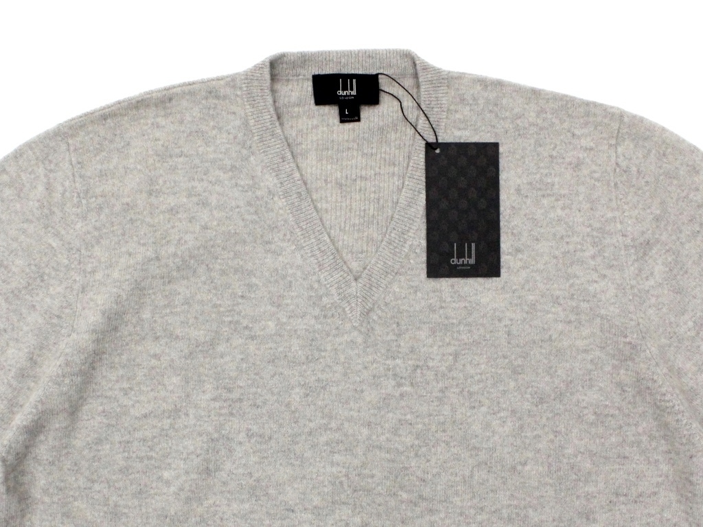 16万新品◇L◇dunhillダンヒル 最高級モンゴル産カシミア100％Vネック 