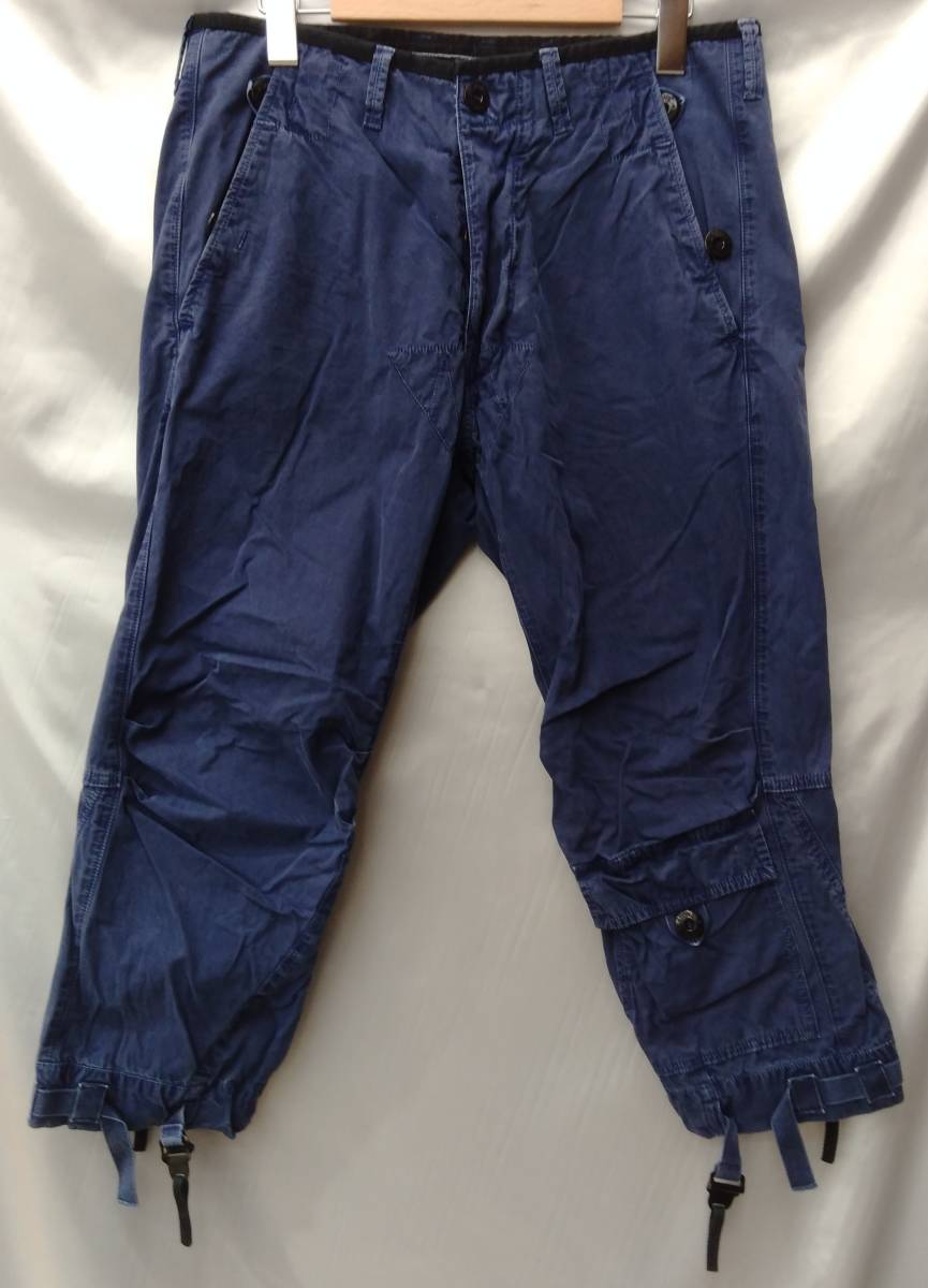 STONE ISLAND ストーンアイランド 七分丈 ワークパンツ クロップドパンツ W31 青系 ブルー系 ボタンフライ