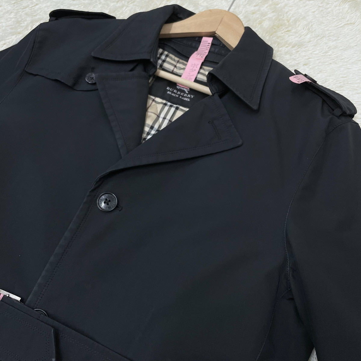 BURBERRY BLACK LABEL】定番の冬コーデ◎トレンチコート ライナー付き