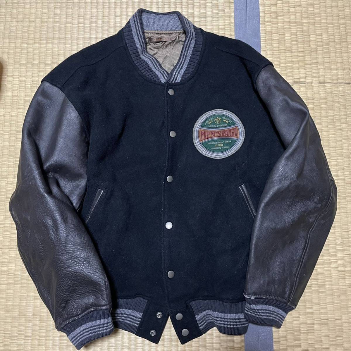 美品/MEN'S BIGI /BIGI/メンズビギ/ウール/レザー/スタジャン 美品/MEN'S BIGI /BIGI/メンズビギ/ウール/レザー/スタジャン