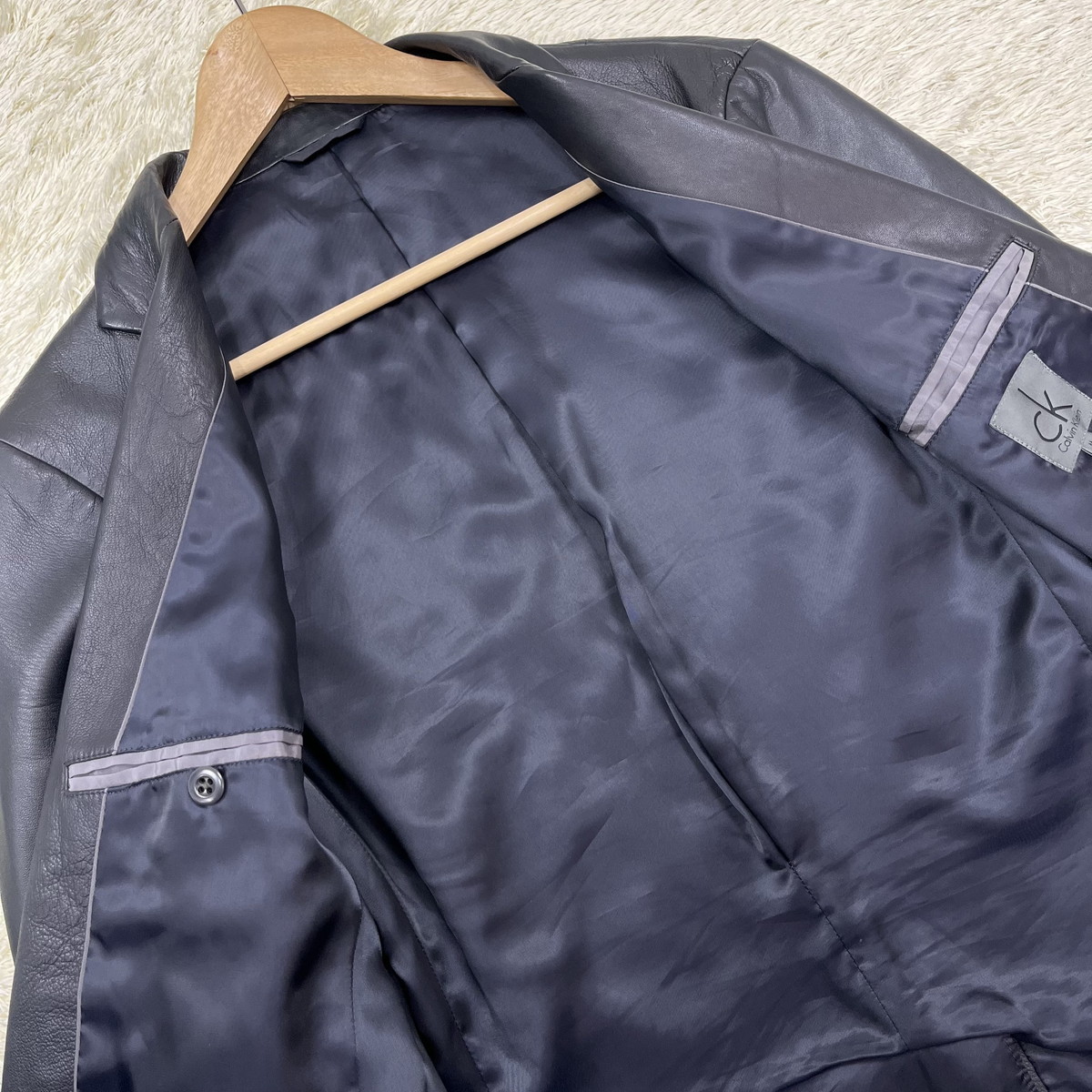 ck CALVIN KLEIN】上品な大人コーデ◎シープスキン (羊革) レザー 