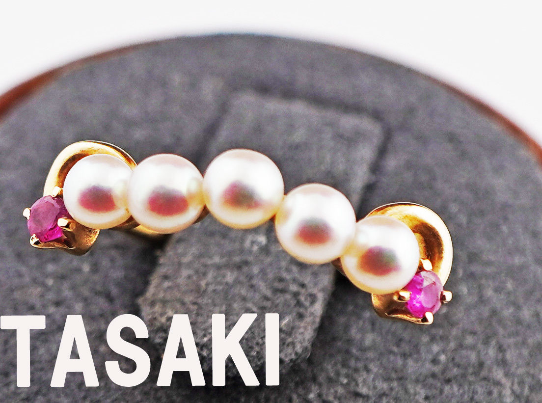 美品!!《TASAKI(田崎真珠)K18YG 天然ダイヤモンドネックレス》 3.4g 0.07ct